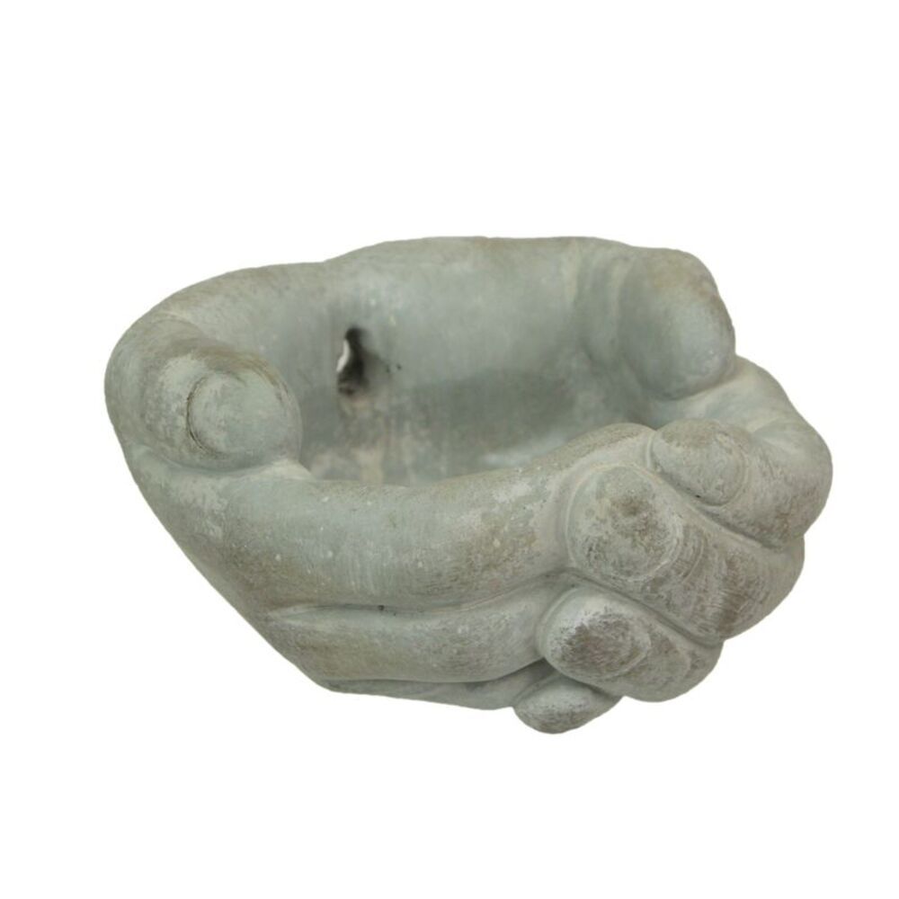 Cement Cupped Hands Wall-Mountable Planter & Birdfeeder